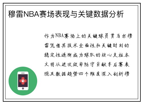 穆雷NBA赛场表现与关键数据分析